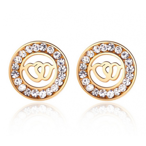 Aretes Acero Inox, Doble Corazón