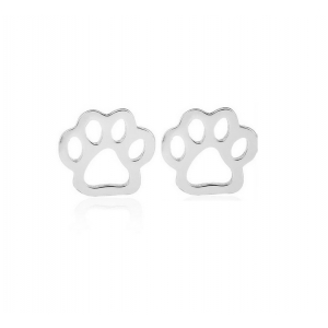 Aretes Acero Inox Huella Mascota Pet