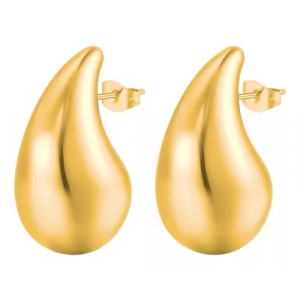 Aretes Acero Inox Water Drop Dorado