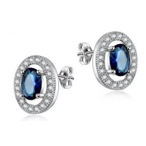 Aretes Baño Plata 925, Oval Conte