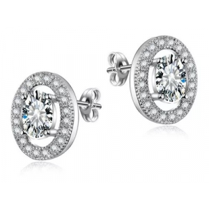 Aretes Baño Plata 925, Oval Conte