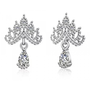 Aretes Baño Plata Crown Hollow