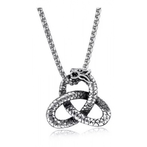 Collar Acero Inox Dragon Sin Fin Plateado