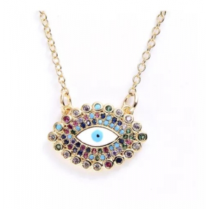 Collar Cobre Ojo Turco Dorado/colores