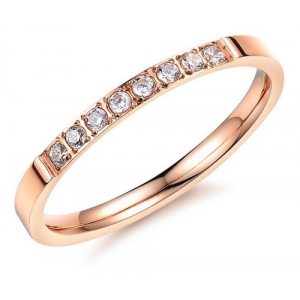 Anillo Acero Inox Solitario Elegance Rosado