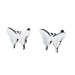 Aretes Acero Inox, Mariposas Lisos