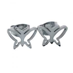 Aretes Acero Inox, Mariposas Contorno