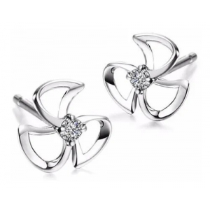 Aretes Baño Plata Flor II