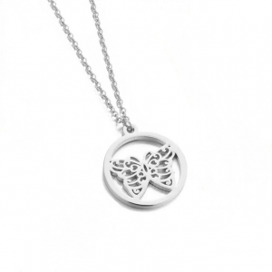 Collar Dg + Cadena Fantasía, Mariposa Circulo