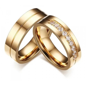 1 Argolla Acero Inox, Wedd I  Royal Dorada