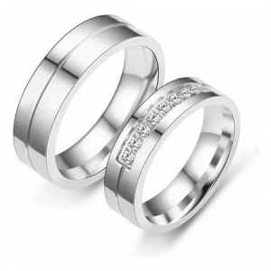 1 Argolla Acero Inox, Wedd I Royal Plateados