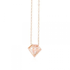 Collar Fantasía Diamante Diana Rosado