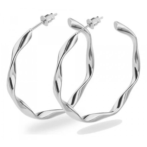 Arracadas Acero Inox Irregular Plateado