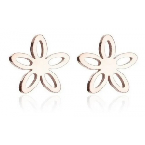 Aretes Acero Inox, Flor Contorno