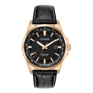 Bx1003-08e Reloj Citizen World Time Eco Drive 41mm Cafe/dora