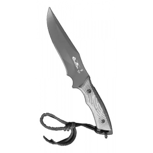 Cuchillo Typhoon 150mm Hoja Negro C/funda Full Tang Muela