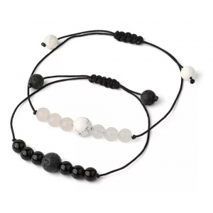 Pulseras Cuarzo Set De 2 Yin & Yan