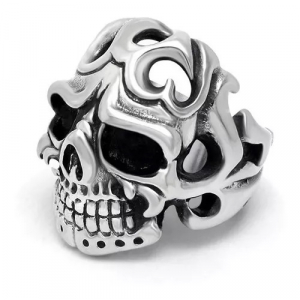 Anillo De Acero Inoxidable, Calavera Vintage Gothic