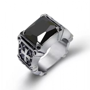 Anillo Acero Inox Black Mirror Negro