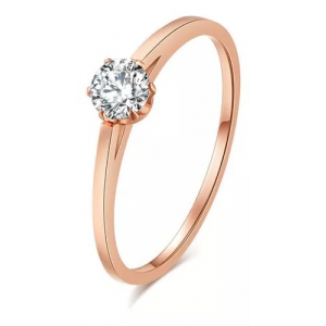 Anillo Acero Inox Compromiso Bridge Rosado