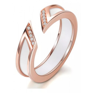 Anillo Cerámica Y Acero Inox, Glamour