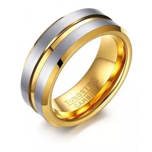 Anillo De Tungsteno, August I Plateado Y Dorado