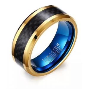 Anillo De Tungsteno, Magno Il Negro Y Dorado