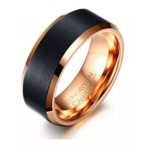 Anillo Tungsteno Marcus Ii Negro Mate Y Bronce