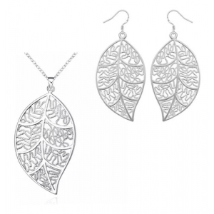 Set 2 Baño Plata Largo Hojas Perf Liso