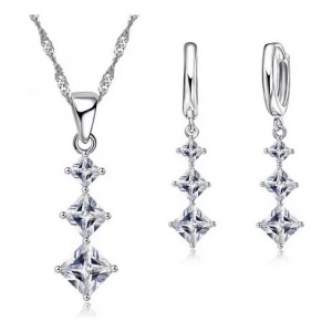 Set 2 Baño Plata Largo 3 Rombos Chic