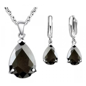 Set Collar Y Aretes Baño Plata 925, Gota Princess Ii