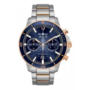 Reloj Bulova Marine Star 45mm Plateado/Azul/Rosado