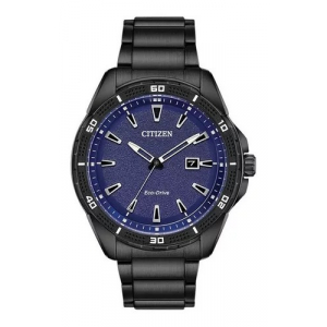 Aw1585-55l Reloj Citizen Eco Drive Blue Dial Negro/azul
