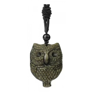 Collar Cuarzo Buho Obsidiana Dorada - Poder Y Proteccion