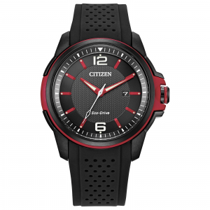 Aw1658-02e Reloj Citizen Eco Drive Negro/rojo