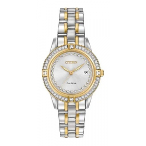 Tfe1154-57a Reloj Citizen Eco Drive Crystal Plateado/dorado