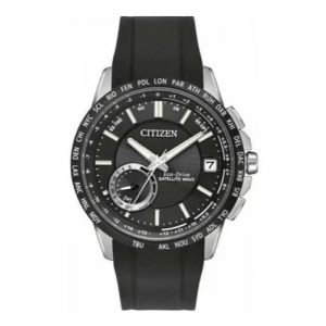 Cc3005-00e Reloj Citizen Satelital Wave Eco Drive 44mm Negro