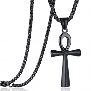 Collar Acero Inox Cruz Egipcia Ii