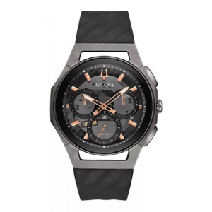 98a162 Reloj Bulova Curv 44mm Negro/plateado/rosado.