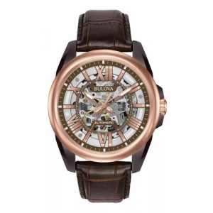 98a165 Reloj Bulova Mechanicals Hombre Cafe/rosado