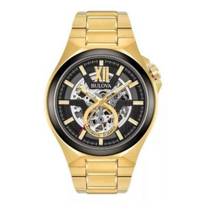 98a178 Reloj Bulova Mechanicals Hombre Dorado/negro