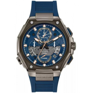 98b357 Reloj Bulova Precisionist 10mo Aniv Azul/gris