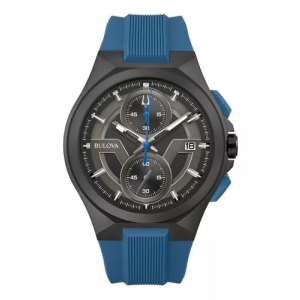 98b380 Reloj Bulova Mechanical Maquina Azul/negro