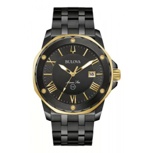 98b386 Reloj Bulova Marine Star Negro/dorado