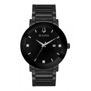 98d144 Reloj Bulova Diamantes Hombre Negro