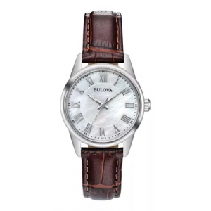 96l271 Reloj Bulova Clásico Café/plateado
