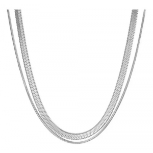 Cadena Acero Inox Flat Snake 4mm/55cm Plateado