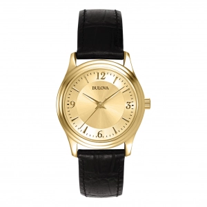 Reloj Bulova Premium 30mm Negro/Dorado Pareja
