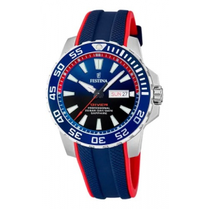 Reloj Festina The Originals Diver 46mm Azul/Rojo/Plateado