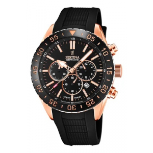 Reloj Festina Ceramic mm Negro/Dorado